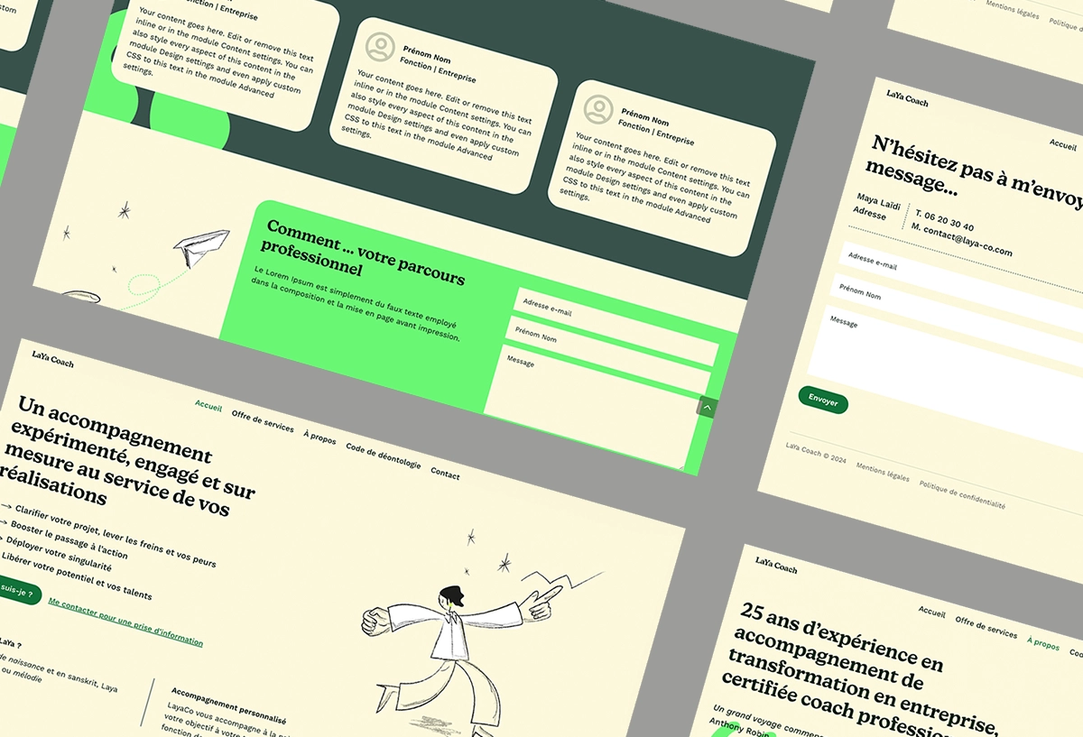 visuel représentant une interface web de la page d'accueil